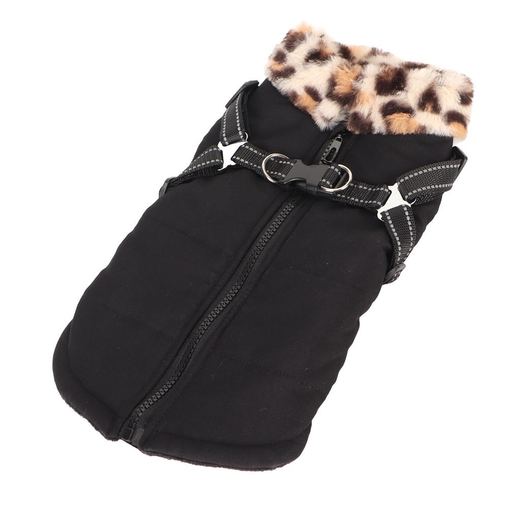 Теплая куртка для собак, стильная ветрозащитная, утолщенная, защита от холода, светоотражающая зимняя куртка для собак с грудью