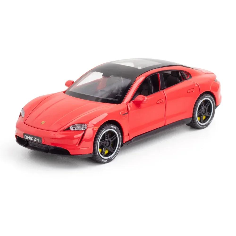 1:32 Taycan Targa 4S Alloy Sports Car Model Toy Diecast Metal Sound Light Pull Back Miniature Vehicles Boy Christmas Gifts
