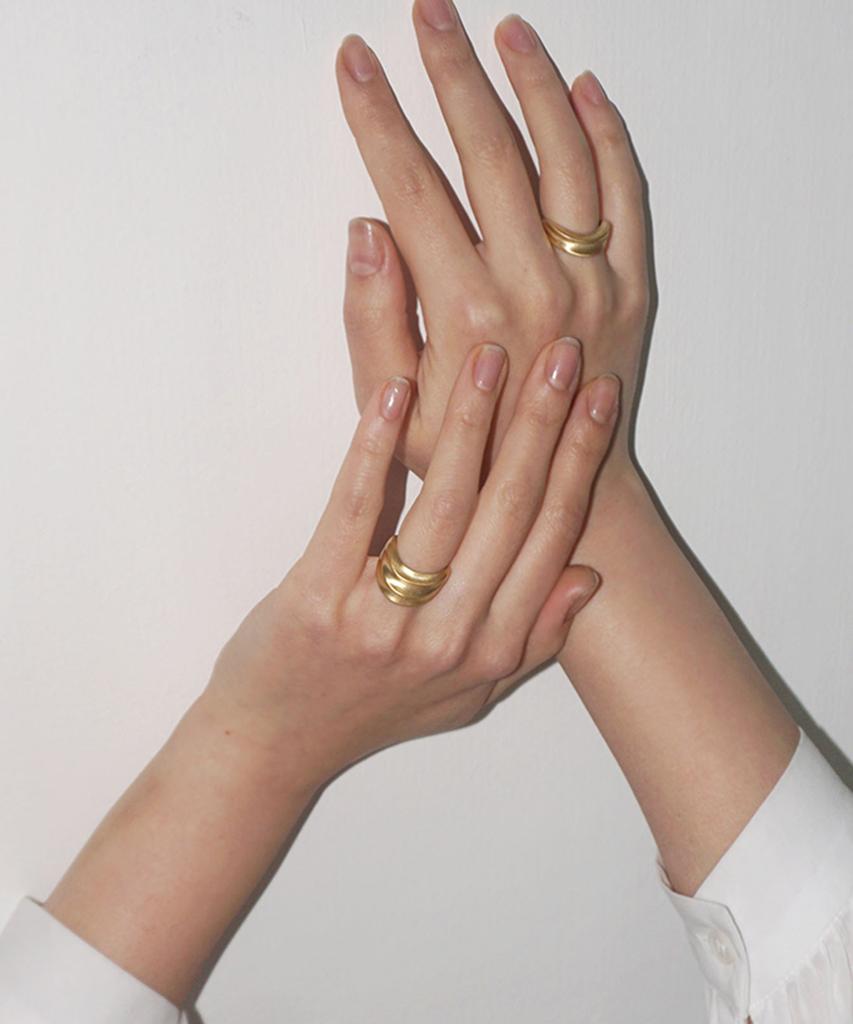 Siega House 3-Layered Fold Ring (Soft- Gold)