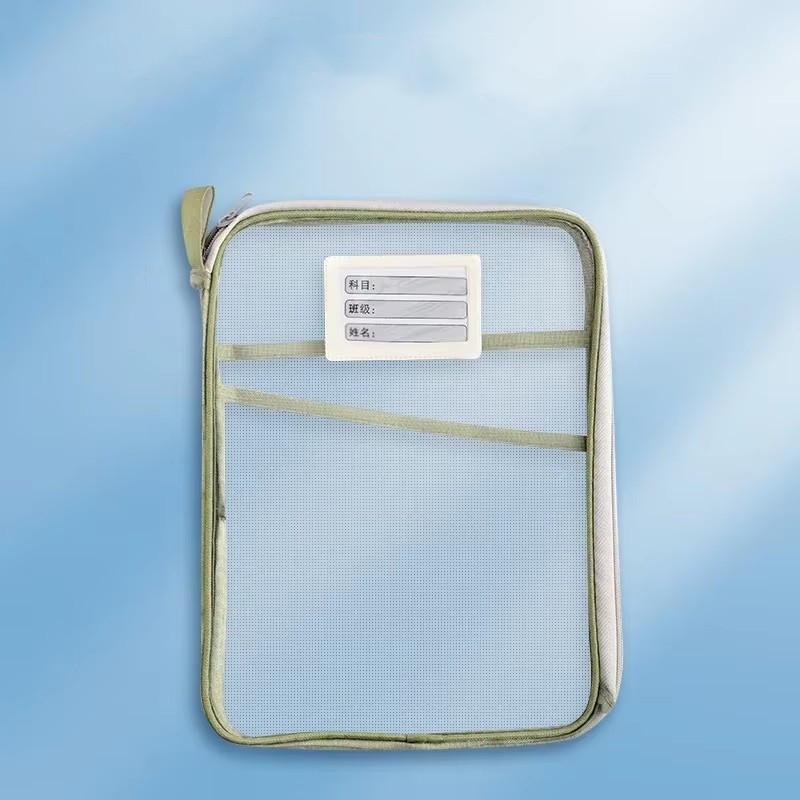 A4 Stationery Storage Bag Double-layer Mesh Zipper Bag Large Capacity Organizer Folders School Office Supplies Stationary Bag