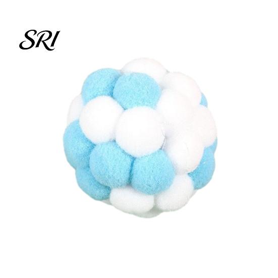 Plush Cat Toy Ball with Built-in Bell Soft Macaron Balls Fun Plaything Bite-Resistant Chew Toys for Indoor Cats and Kittens Noise Making