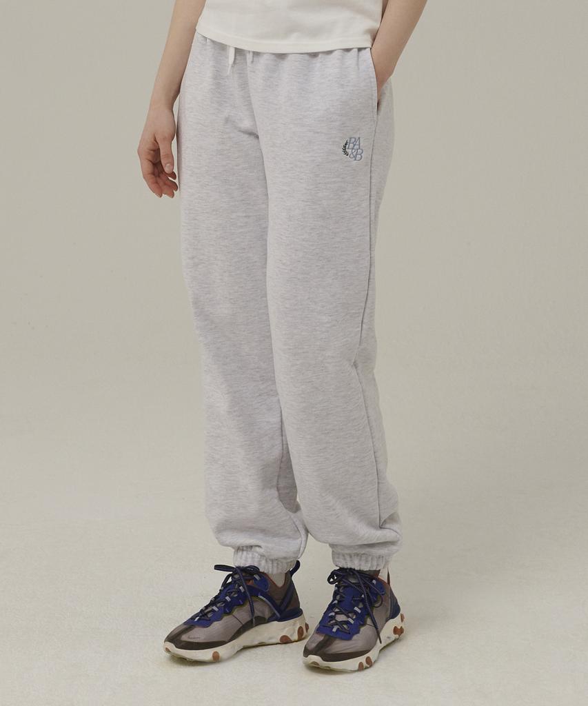 BETWEEN A AND B Athletic Sweat Jogger Pants [White Melange]