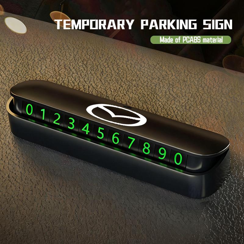 AAFC1 Car Temporary Parking Phone Number Digital Moving Number Plate For Mazda 2 3 5 6 Axela Atenza Speed 6 CX3 CX4 CX5 CX7 CX8 CX9 MS