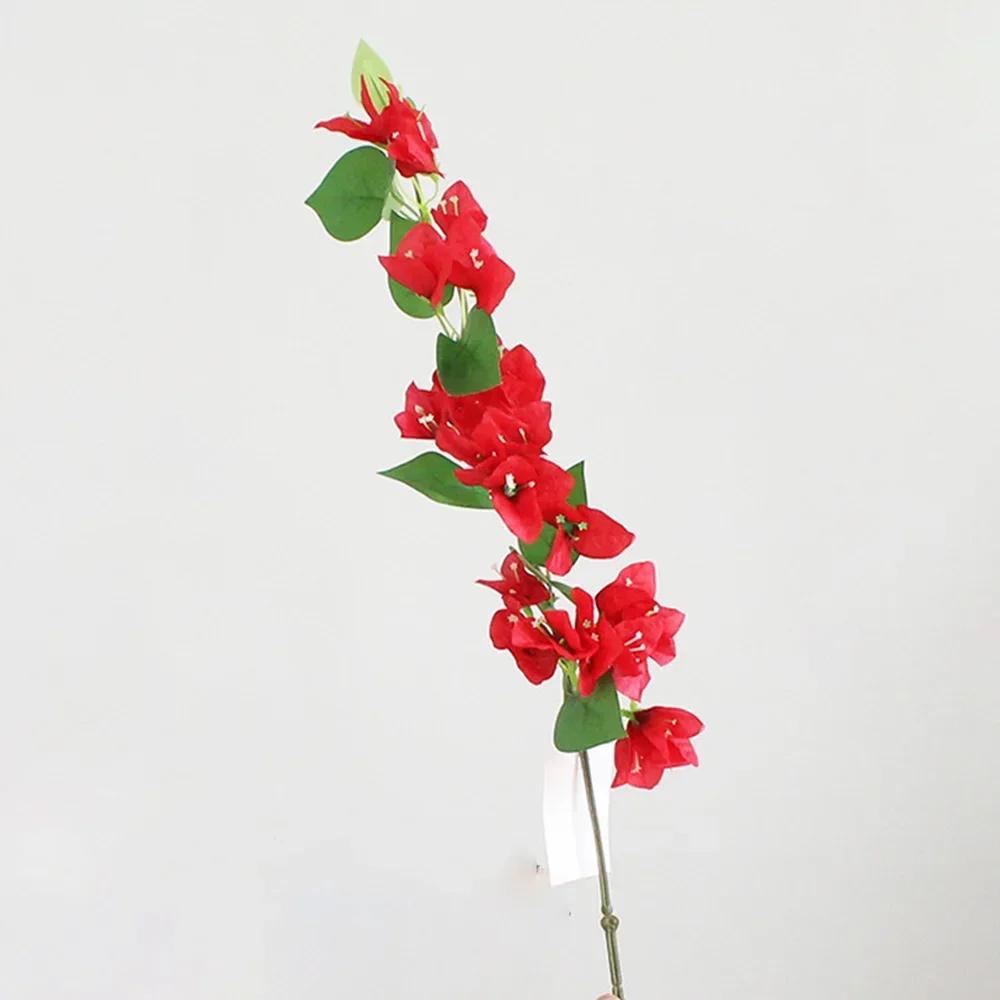 1pc 76cm Artificial Bougainvillea Flower Garland Floor Mounted Vine for Outdoor Wall Arch Wedding Centerpieces Decoration Flower