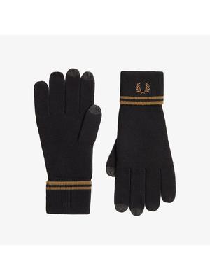 Fred Perry Перчатки Twin Tip Merino Wool Blended Black Shaded Stone Cfpu2439151 S77 qzgCfpu2439151 S77