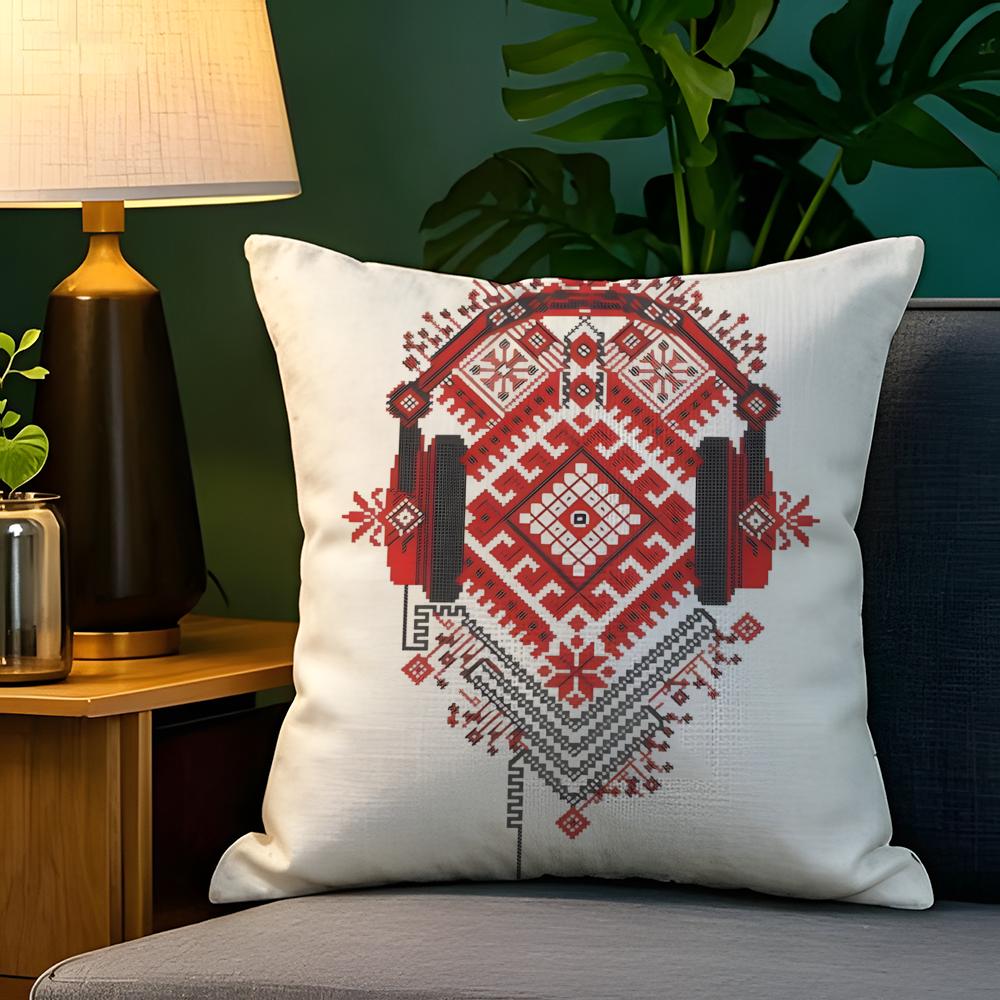 Classic Ukrainian Traditional Pillow Case Natural Linen Pillow Case DoubleSided Decor Sofa Pillowcase Home Decor