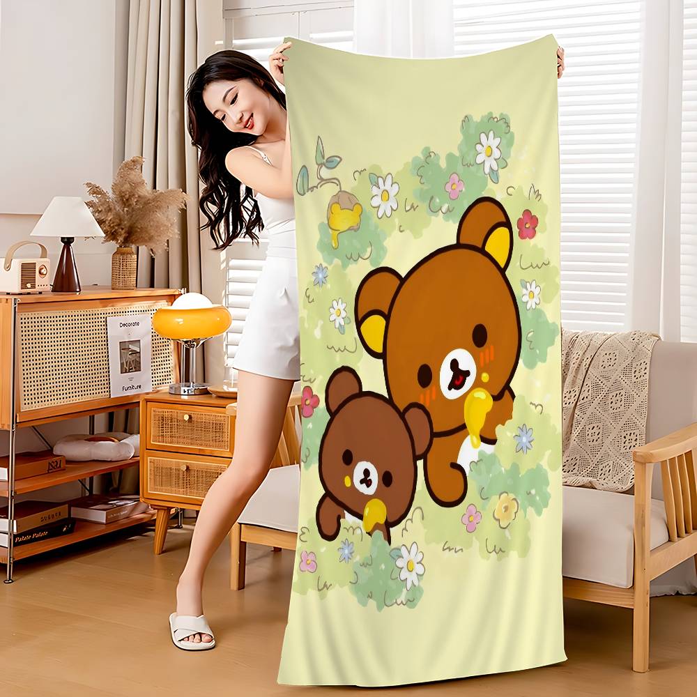 Япония Милый Мультяшный R-ilakkuma Пляжное Полотенце Цветные Банные Полотенца Для Девочки Микрофибра Быстросохнущие Индивидуальные Без Песка Пляж Йога Спортзал