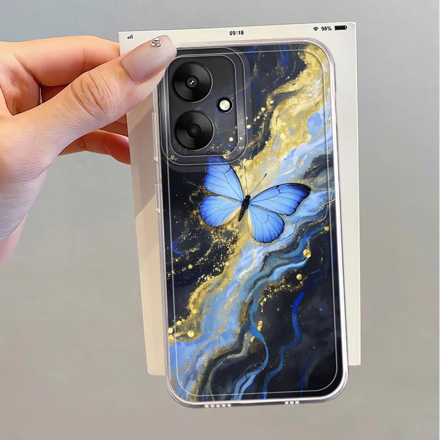 Marble Butterfly Soft Phone Cover Case for Xiaomi Poco X3 NFC X3 Pro