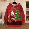 Christmas Men Hoodies Fashion 3D Print Sweatshirts Hooded Kangaroo Pocket Design Funny Santa Claus Graphic New Hoodies Blouse