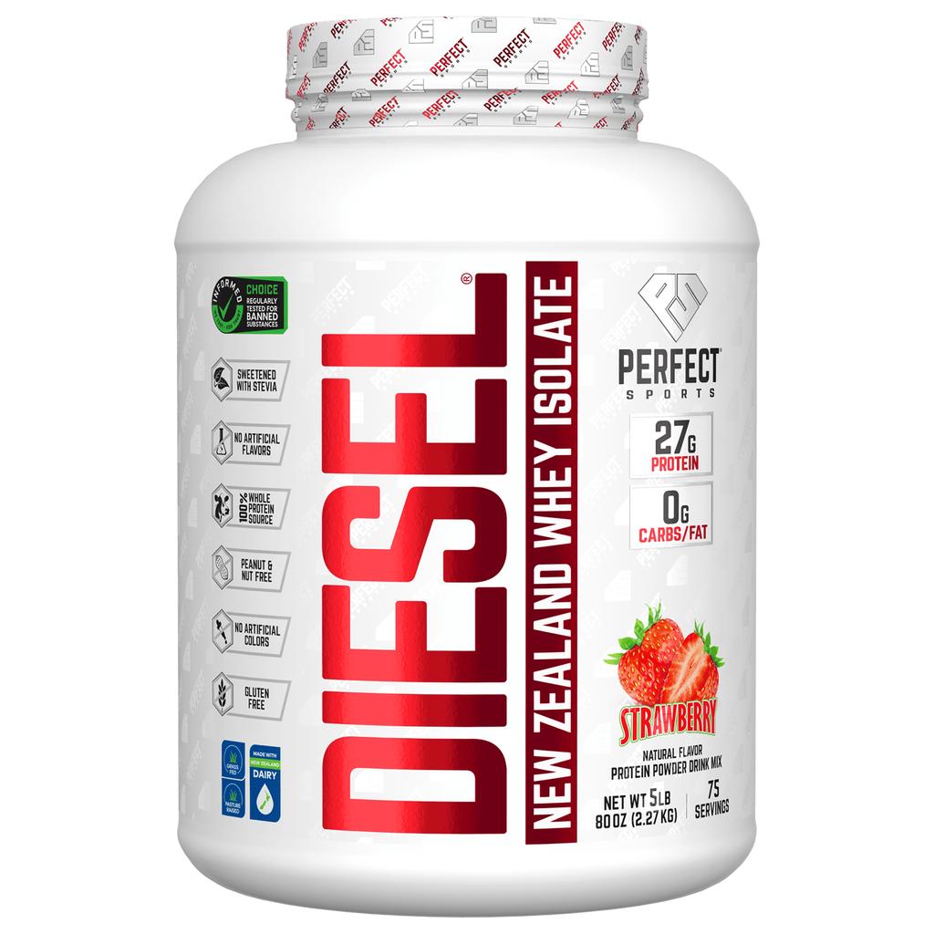 Perfect Sports Diesel, New Zealand Whey Protein Isolate, Strawberry Flavor, 2.27kg (5lb)