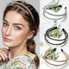 Lystrfac Glitter Rhinestone Headbands Fashion Double Row Hair Hoops for Women Girls Ladies Bride Wedding Hair Accessories