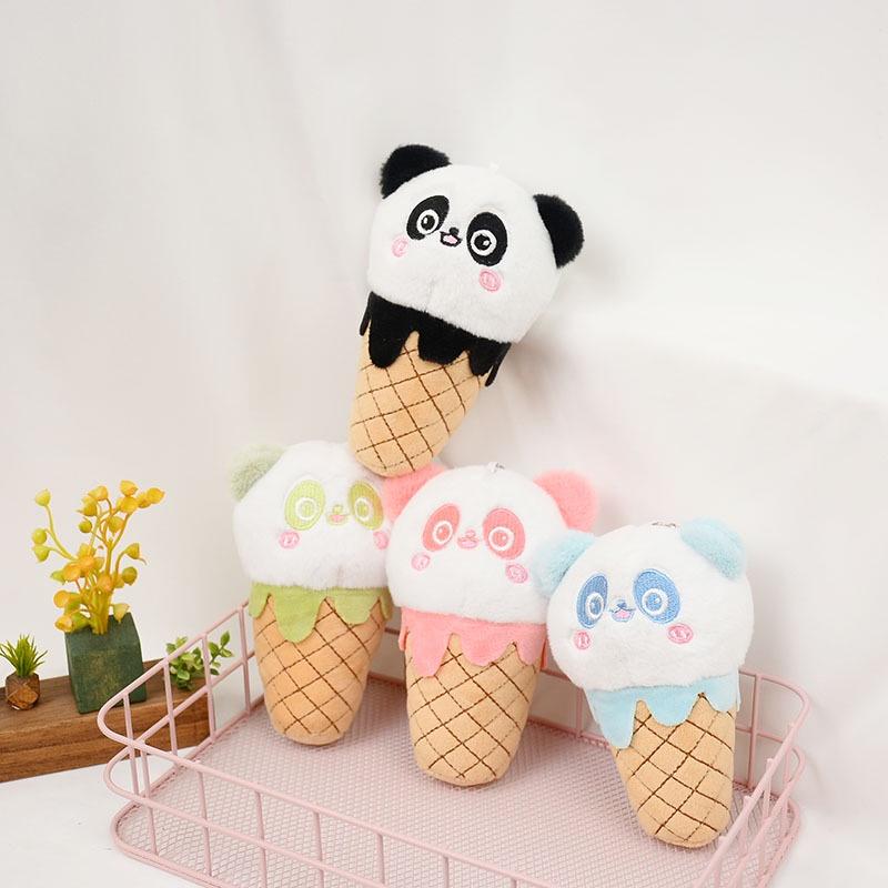 Cute And Adorable Cone Panda Keychain Plush Toy Bag Pendant