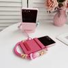 Double Color Contrast Lanyard Matte Case for Samsung Galaxy Z Flip 7 6 5 4 3 Zflip Hand Wrist Strap Bracket Stand Hard PC Cover