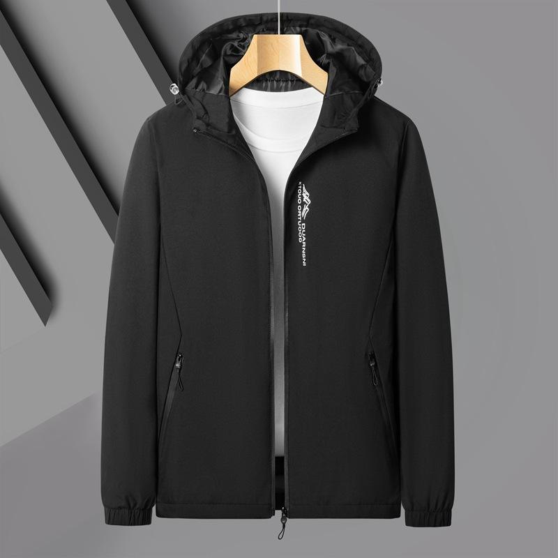 Men's Jacket Simple Versatile Hooded Spring and Autumn Versatile Youth Outer Gown Jacket