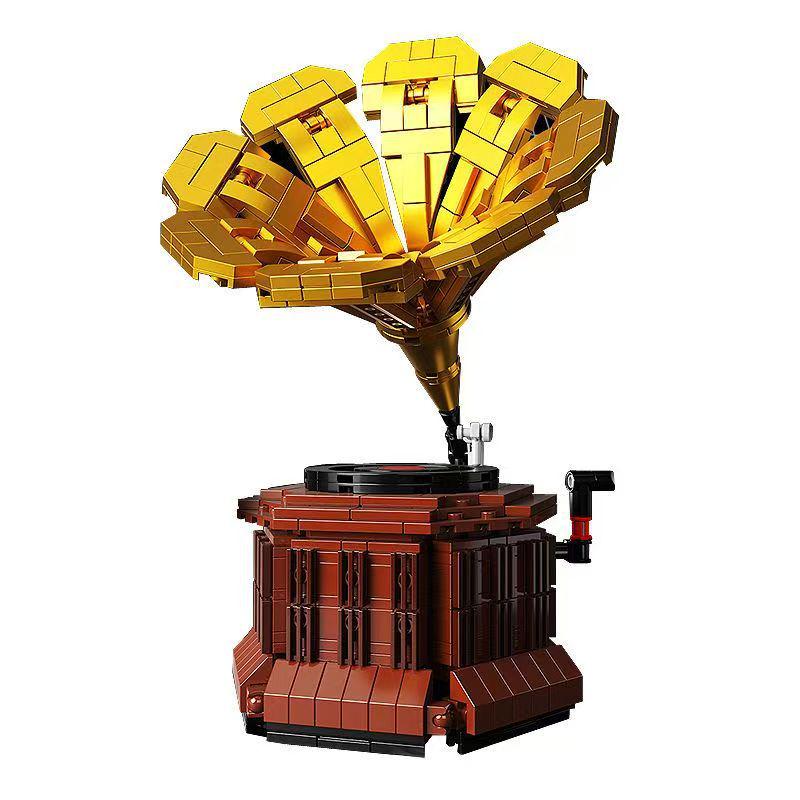 Classic Retro Gramophone Building Blocks DIY Model Toy