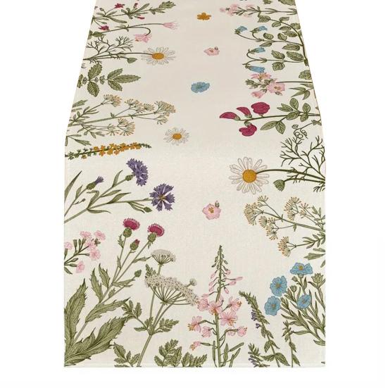 Весенняя цветочная скатерть-дорожка, цветущие цветы, столовое белье, тюльпан, моющаяся скатерть для дома, фермерского дома, обедов, вечеринок, украшение