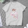 Сакура Киномото милая женская футболка для девочек Card Captor Sakura Anime 5XL Blusas Harajuku Повседневная футболка с короткими рукавами в винтажном стиле оверсайз