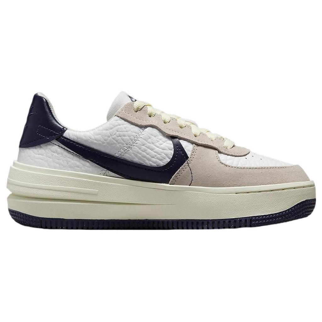 Nike Air Force 1 PLT.AF.ORM Summit Белые Темно-синие Женские Кроссовки Светло-Коричневый Кокосовое Молоко Черненый Синий FB8481-100