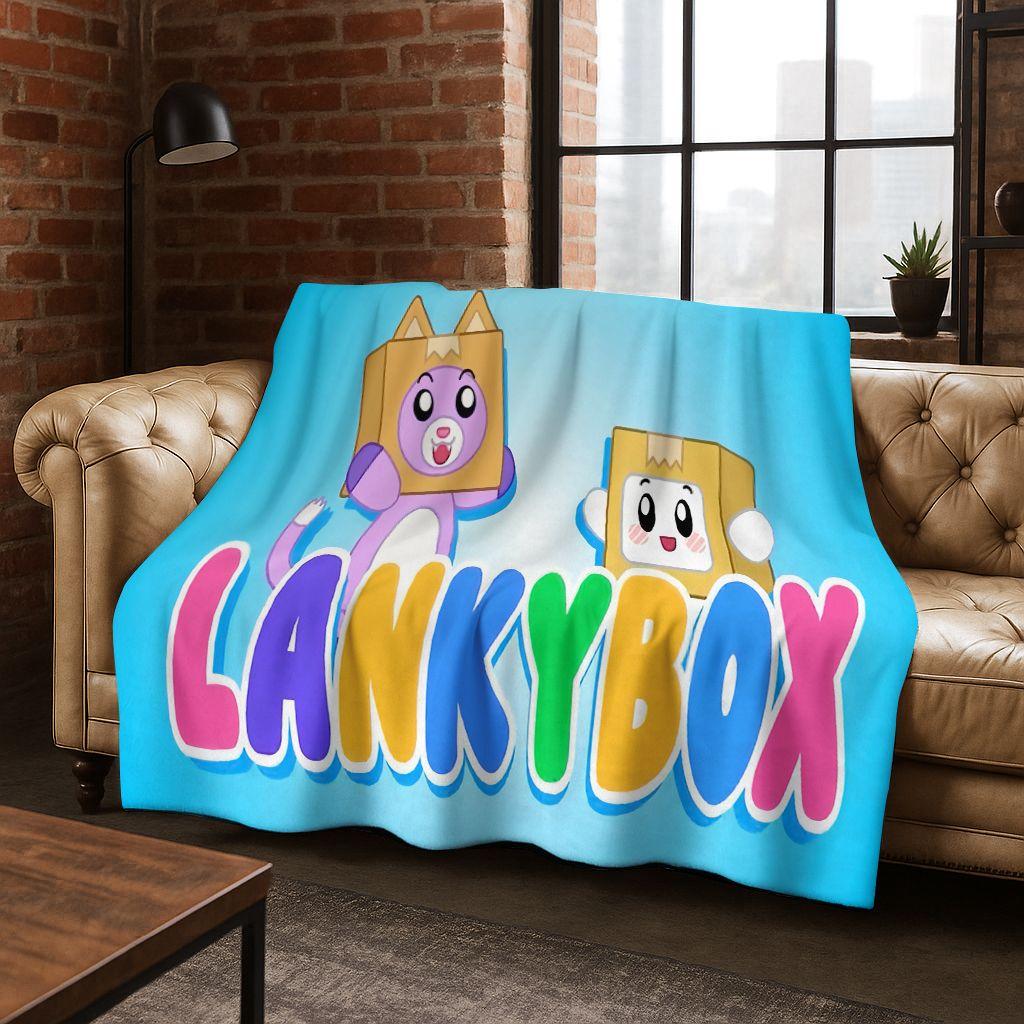 Мультяшное одеяло Lankybox Милый Фокси Бокси Роки, Фланелевое, Уютное Мягкое Плед для Дома Спальни Кровати Дивана Покрывало для Пикника, Подарок для Детей