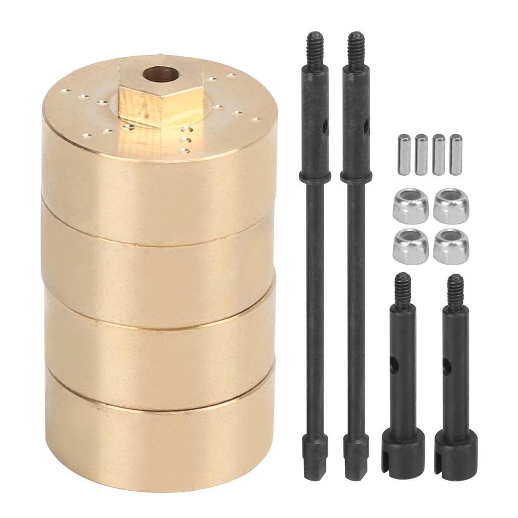 Durable Brass Counterweight Widened Axle Set for Axial SCX24 90081 124 RC Car Parts