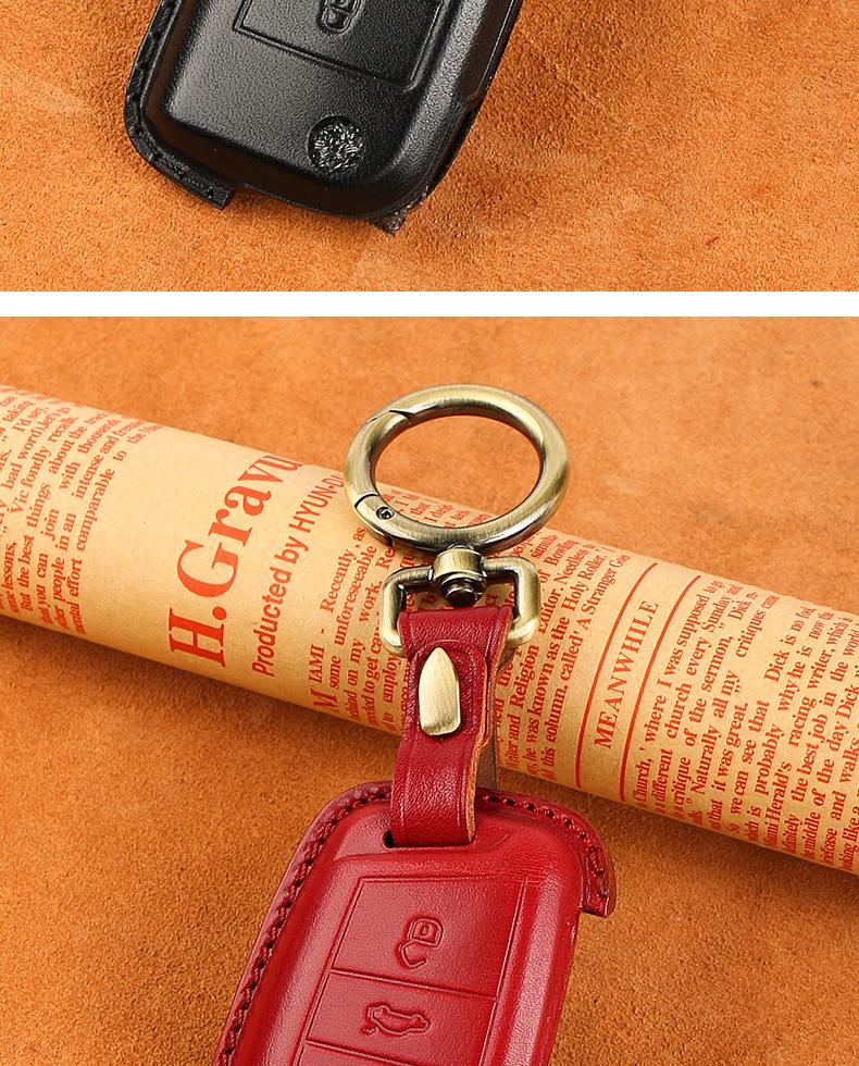 Оригинальный кожаный чехол для ключей Volkswagen для Tiguan L, Sagitar, Magotan, Golf 7, Polo, Tayron, Lavida