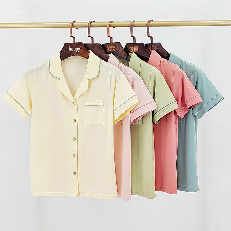 Женский пижамный комплект Lenzing Modal Cool Cotton - Кардиган с коротким рукавом и шорты