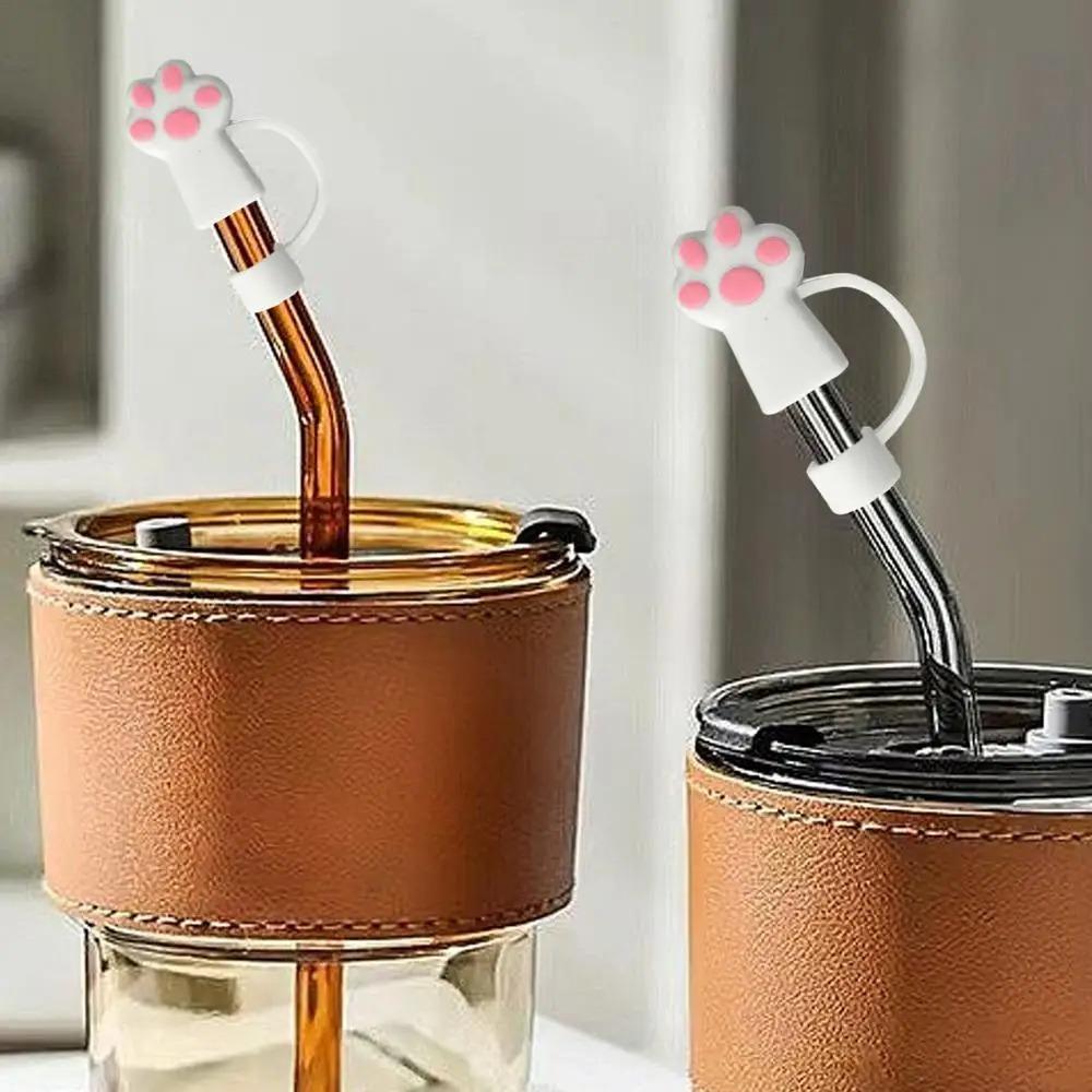 10mm Straw Topper Spill-Proof Straw Stopper Cute Cat Paw Straw Cover 30&40 Oz Cup