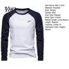 Long Sleeve Elastic Cuffs Top Men Raglan T-shirt O-Neck Patchwork Color Pullover Tops Loose Fit Breathable Casual Tees