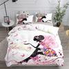 3pcs Neon Butterfly Girl Duvet Cover Set EU Single Double King US Twin Full Queen Size  Bed Linen Set Washed Cotton Duvet Cover