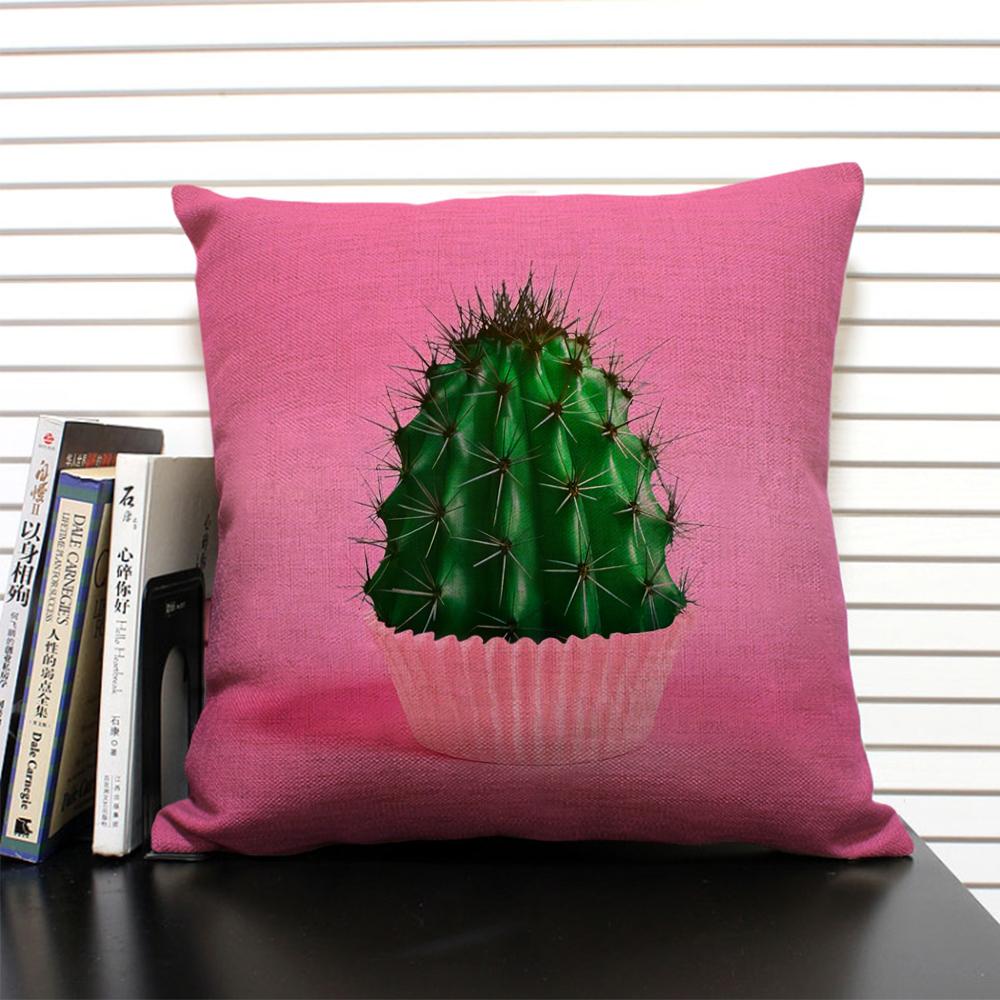 Tropical Plant Fruits Cushion Cover Cactus Pineapple Pattern Home Sofa Modern Art Decorative Pillow Case 45x45 Linen Pillowcase