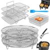 Stainless Steel Air Fryer Rack Oven Baking Dehydrator Rack Cooking Steamer Roasting Racks Air Fryer Accessories Kitchen Tools