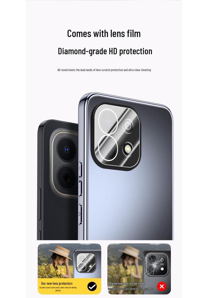 Гальванизированный противоударный чехол для Huawei Enjoy 90 Pro Max, 80s, 70x с полным покрытием линз