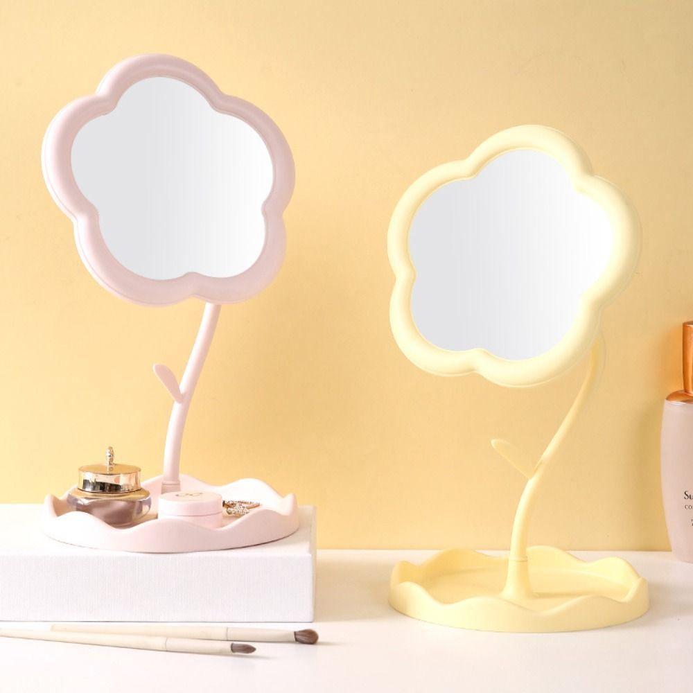 Detachable Sunflower Shaped Dressing Mirror Cute Table Mirror Durable Desktop Makeup Mirror  Home