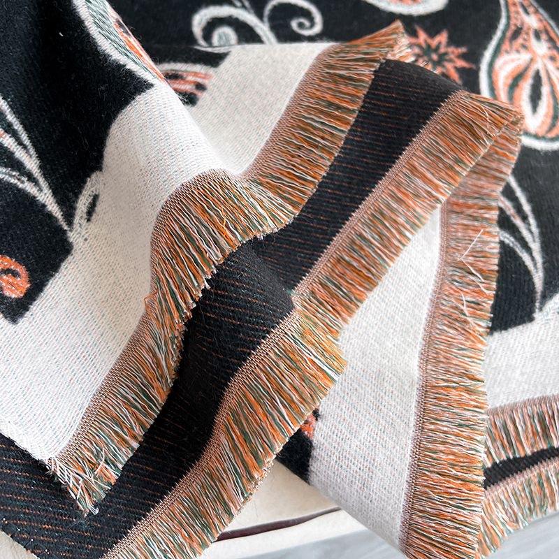 Women S Faux Cashmere Scarf Cashew Pattern Fashion Shawl For Autumn Winter