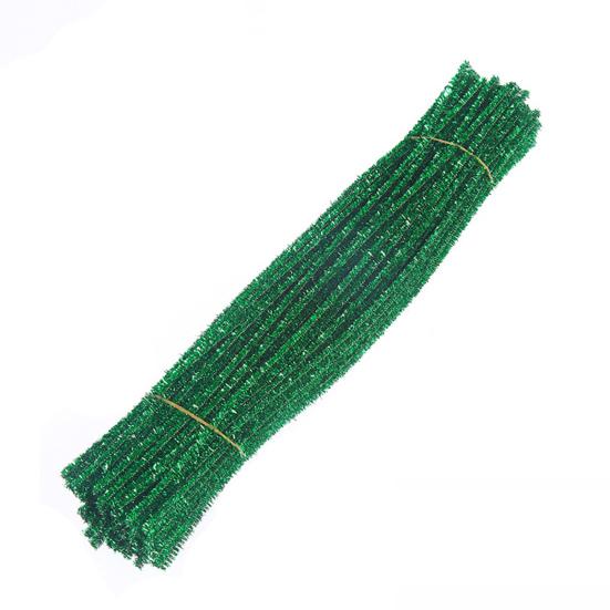 100Pcs Glitter Chenille Stems Flexible Bendable Plush Tinsel Stems Kids Educational DIY Craft Supplies Toys Crafting