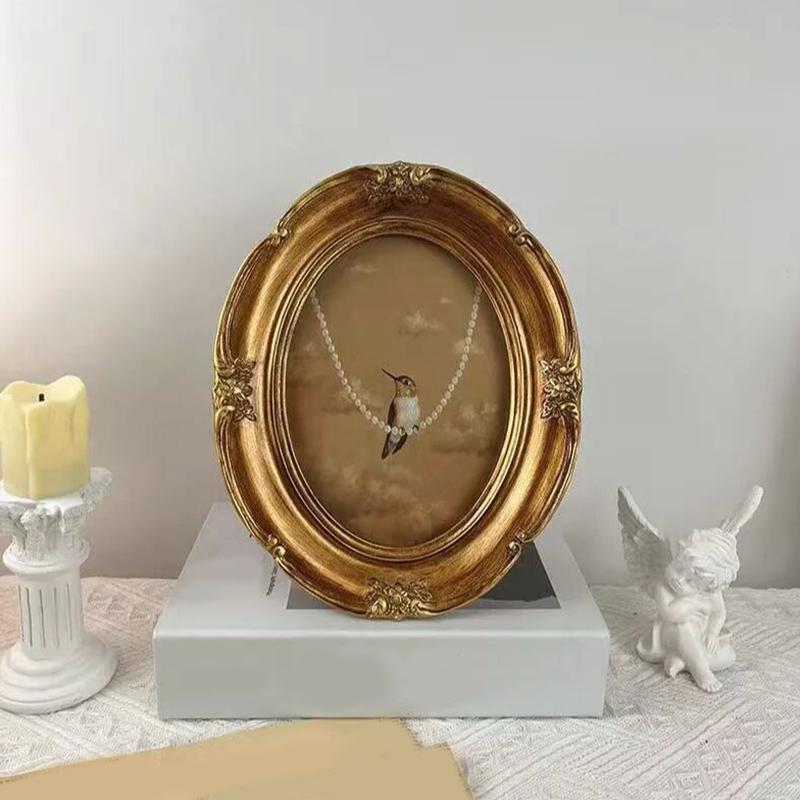 1PC Ornate Resin Wall Decor Retro Relief Resin Photo Frame 3D Embossed Wall Art Antique Inspired Wall Display 16x20cm