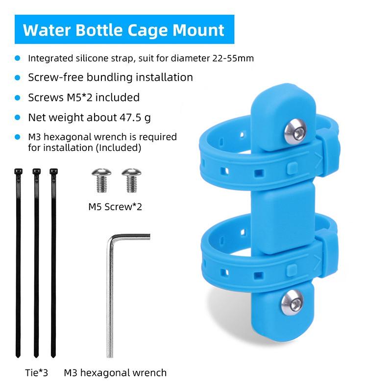 Bicycle Water Bottle Holder Adaptor 5 Colors Silicone Bottle Cage Strap Seatpost Fork Frame Multi Location Mounting Rack Bracket