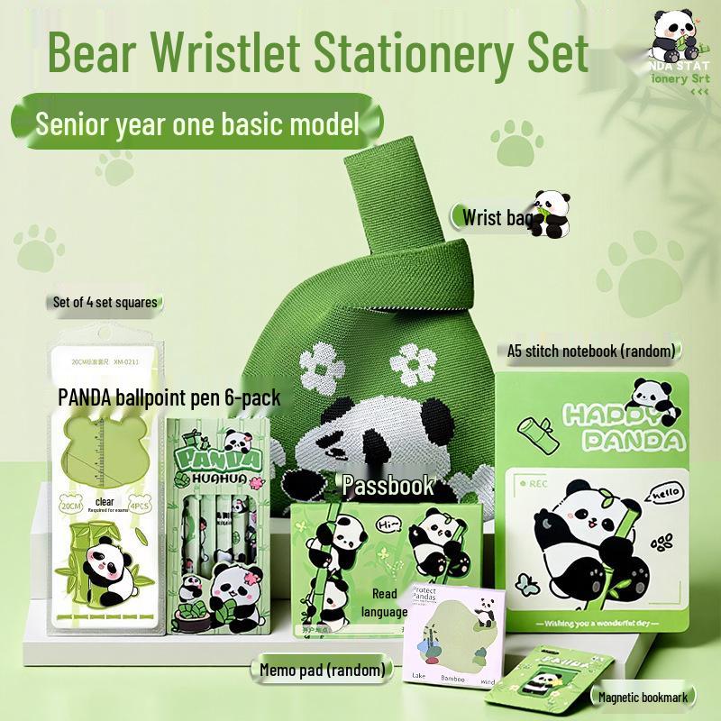 Подарочный набор канцелярских принадлежностей с пандой для школьников: Идеально подходит для обучения, призов в классе, корпоративных подарков или сувениров на день рождения.