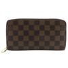 Zippy Wallet Purse N60015 Brown Damier Canvas Unisex Used