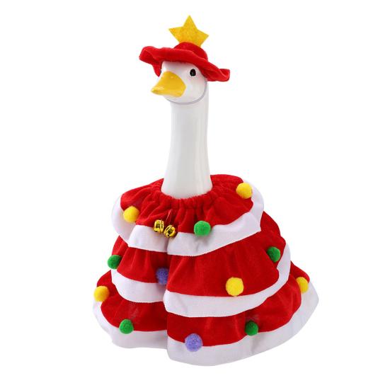 Yousheng Рождественский наряд для гуся на крыльцо с шляпой, праздничная тематика, эластичный воротник, дизайн плаща, костюм гуся, декоративный сезонный наряд для гуся