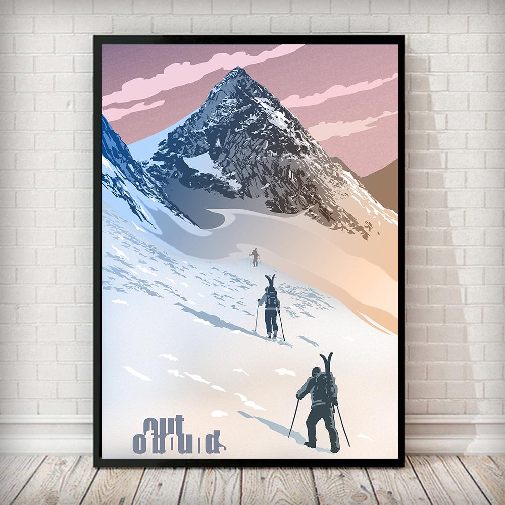 Retro Addicted to Powder Revel stoke Posters and Prints Ski Badge Wall Art Canvas Painting Hd Print Wall Picture For Living Room No Frame