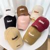 Letter Embroidered Hard Top Big Head Circumference Baseball Hat for Women Trendy Versatile Wide Brim Showing Face Small Sun Protection Baseball Cap