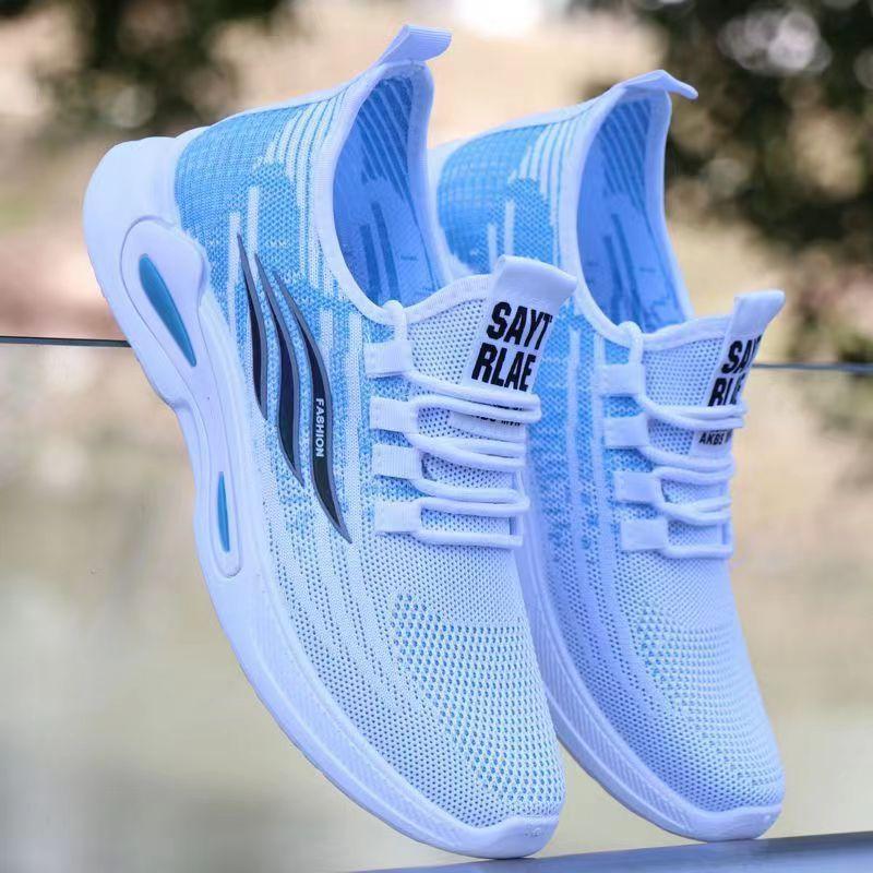 Мужская обувь весенние сетчатые туфли из ледяного шелка повседневные беговые спортивные кроссовки модная обувь студенческая дышащая мужская обувь