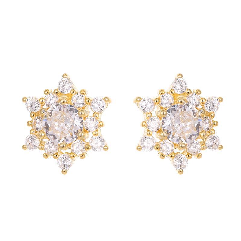 Серьги Banyan Tree S925 Silver Snowflake Diamond - Элегантный дизайн для осени/зимы