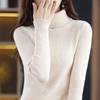 Autumn Winter Women Wool Sweater Seamless Turtleneck Cashmere Pullover Basic Slim Knitwear Solid Color Clothing Top