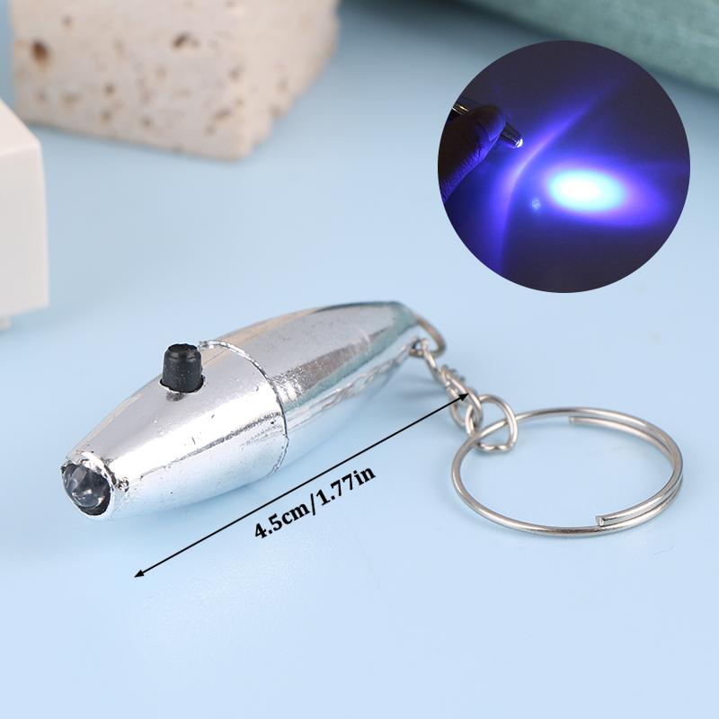 Мини светодиодный фонарик-брелок с фиолетовым светом Blu-Ray фонарик с ультрафиолетовыми лучами для обнаружения денег Портативный двойной фонарик-вспышка