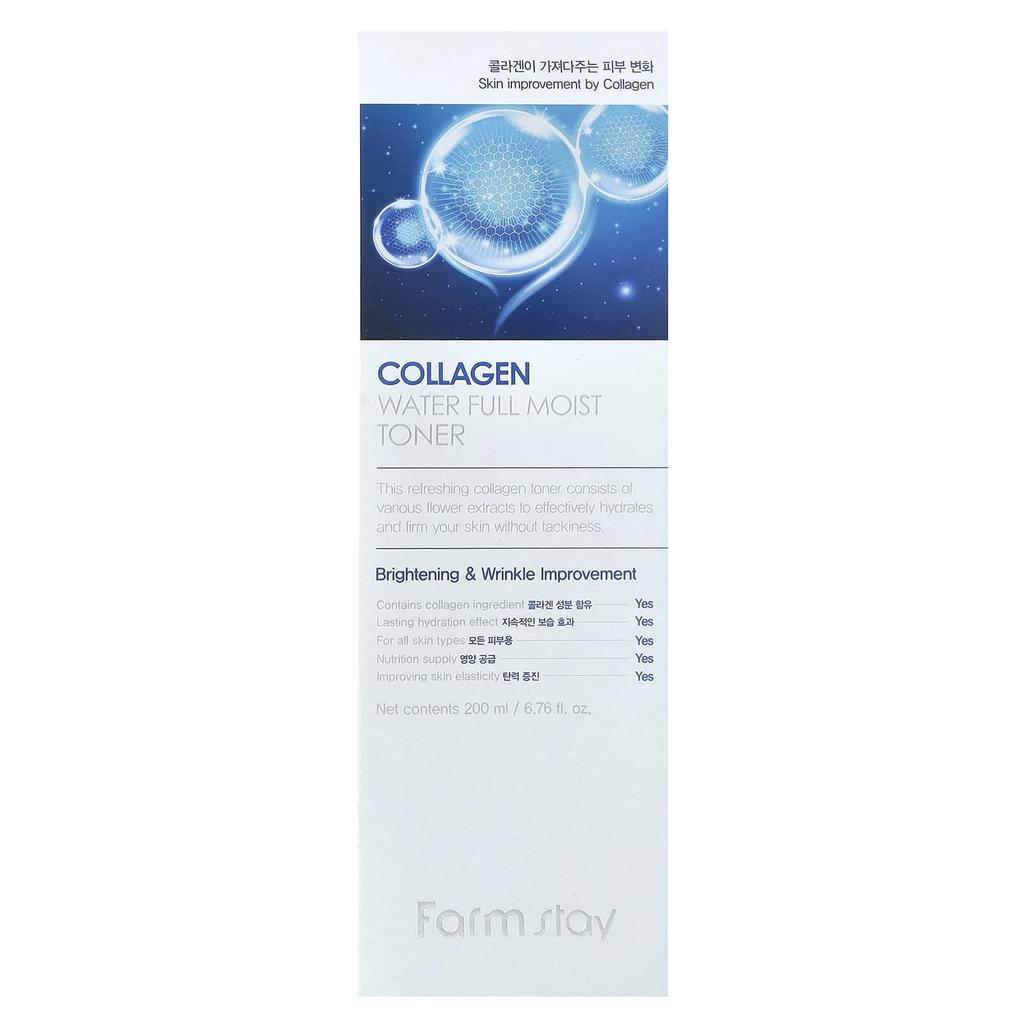 Farmstay Collagen, Water Full Moist Toner, 200 Ml (6.76 Fl Oz)