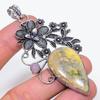 Bumble Bee Jasper, Chalcedony Handmade 925 Sterling Silver Pendant 3.31" S0j18