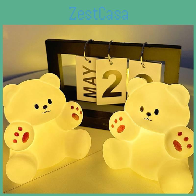 Cartoon Footprint Teddy Night Light Decorative Bedside Lamp Atmosphere Light Girl's Bedroom Decoration Gift