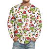 Мужская рождественская рубашка с принтом, имитация хлопка, с длинным рукавом